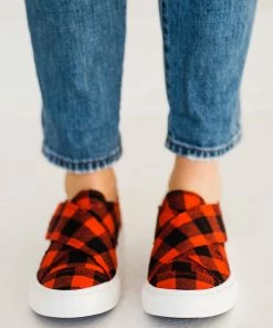 VERY G Jewelry + Handbags + Accessories Gypsy Jazz Plaid Along Sneaker In Red