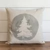 Porter Lane Home Watercolor Flocked Tree Gray Pillow Cover & Pillow. Lifestyle + Home
