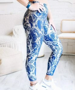 Rae Mode Singing Every Verse Metallic Leggings In Blue Apparel