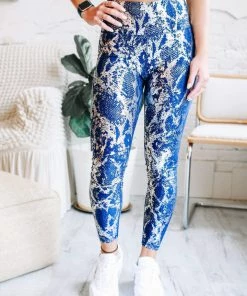 Rae Mode Singing Every Verse Metallic Leggings In Blue Apparel