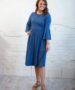Reborn J Ruffle Sleeve Midi Dress