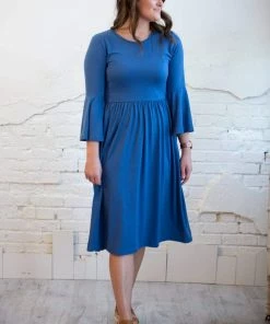 Reborn J Ruffle Sleeve Midi Dress