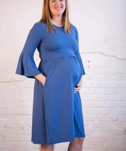 Reborn J Ruffle Sleeve Midi Dress