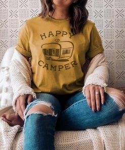 Rockledge Designs HAPPY CAMPER RETRO GRAPHIC T-SHIRT