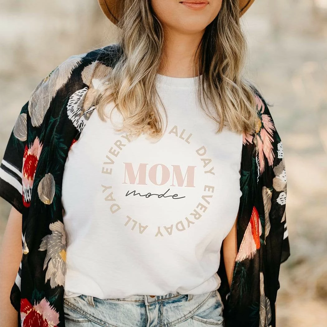 Rockledge Designs Apparel MOM MODE ALL DAY GRAPHIC T-SHIRT 2 Rockledge Designs Apparel MOM MODE ALL DAY GRAPHIC T-SHIRT