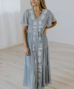 Apparel Roolee Blue Floral Summer Days Maxi Dress