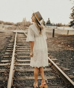 Roolee Falling For You Eyelet Dress In Crème Apparel