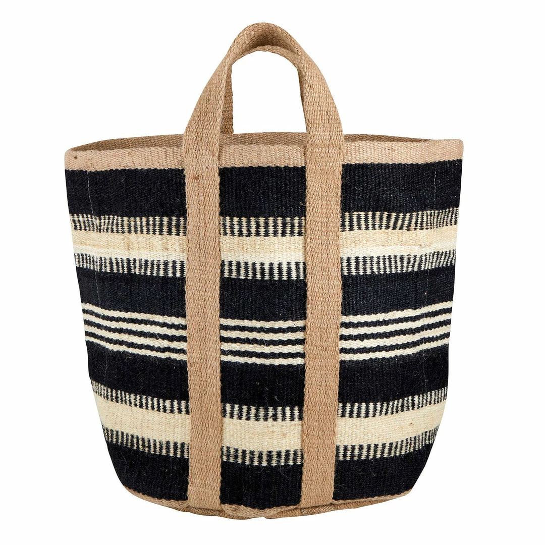 Santa Barbara Design Studio By Creative Brands Jute Basket Bag - Black/Ivory Apparel 2 Santa Barbara Design Studio By Creative Brands Jute Basket Bag - Black/Ivory Apparel