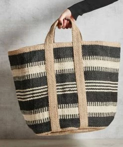 Santa Barbara Design Studio By Creative Brands Jute Basket Bag - Black/Ivory Apparel