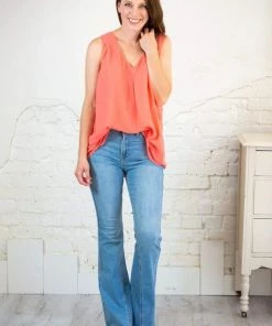 Sneak Peek MEDIUM WASHED HIGH RISE FLARE JEANS (GHG-3)