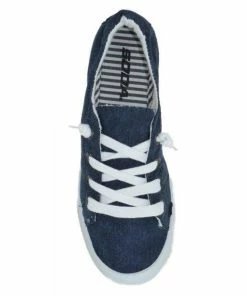 Soda Shoes Blue Denim Zig Sneakers