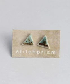 Stitch Prism Tiny Gold Shipwreck Triangle Earrings Jewelry + Handbags + Accessories