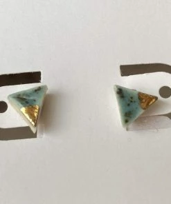 Stitch Prism Tiny Gold Shipwreck Triangle Earrings Jewelry + Handbags + Accessories