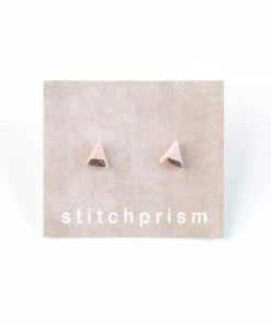 Stitchprism Jewelry + Handbags + Accessories Tiny Gold & Pink Porcelain Earrings