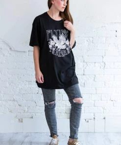 Sweet Claire Oversized Flying High Eagle Tee Tops