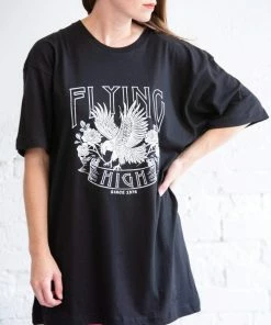 Sweet Claire Oversized Flying High Eagle Tee Tops