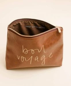 Sweet Water Decor Bon Voyage Faux Leather Makeup Bag Jewelry + Handbags + Accessories