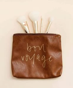 Sweet Water Decor Bon Voyage Faux Leather Makeup Bag Jewelry + Handbags + Accessories