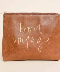 Sweet Water Decor Bon Voyage Faux Leather Makeup Bag Jewelry + Handbags + Accessories