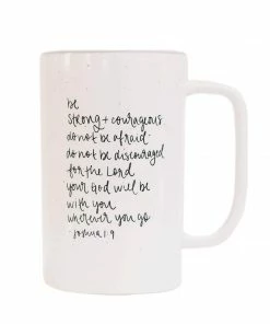 Sweet Water Decor Lifestyle + Home Be Strong And Courageous Tall Speckled Coffee Mug