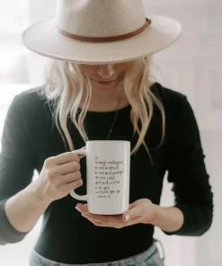 Sweet Water Decor Lifestyle + Home Be Strong And Courageous Tall Speckled Coffee Mug