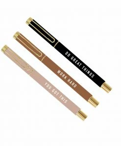 Sweet Water Decor Apparel Motivational Metal Pen Set - Neutrals