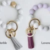 Tiny Gift Society Gifts MARBLE - Bangle Keychain | Silicone Wristlet Key Ring | Bead Bracelet