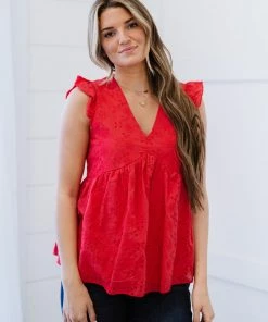 Trendsi Good Mood Eyelet Babydoll Blouse (GHG-1XL) GHG- Shop Singles