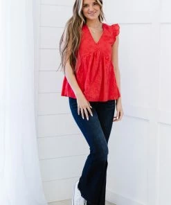 Trendsi Good Mood Eyelet Babydoll Blouse (GHG-1XL) GHG- Shop Singles 18 Trendsi Good Mood Eyelet Babydoll Blouse (GHG-1XL) GHG- Shop Singles