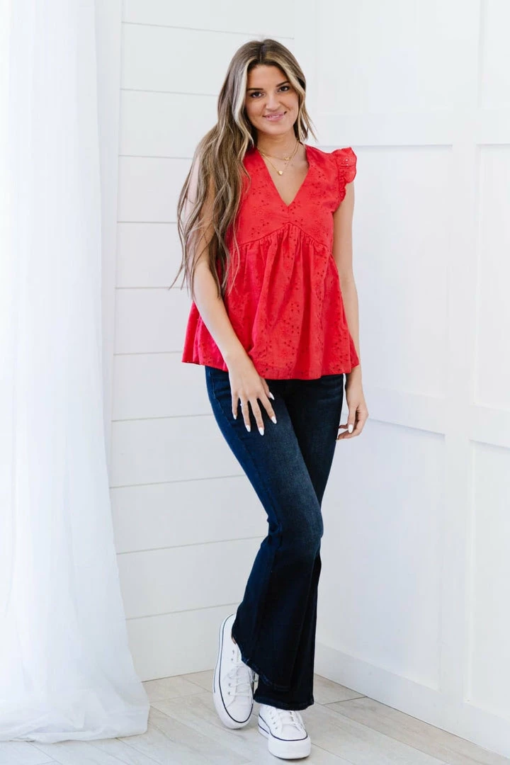 Trendsi Good Mood Eyelet Babydoll Blouse (GHG-1XL) GHG- Shop Singles 6 Trendsi Good Mood Eyelet Babydoll Blouse (GHG-1XL) GHG- Shop Singles