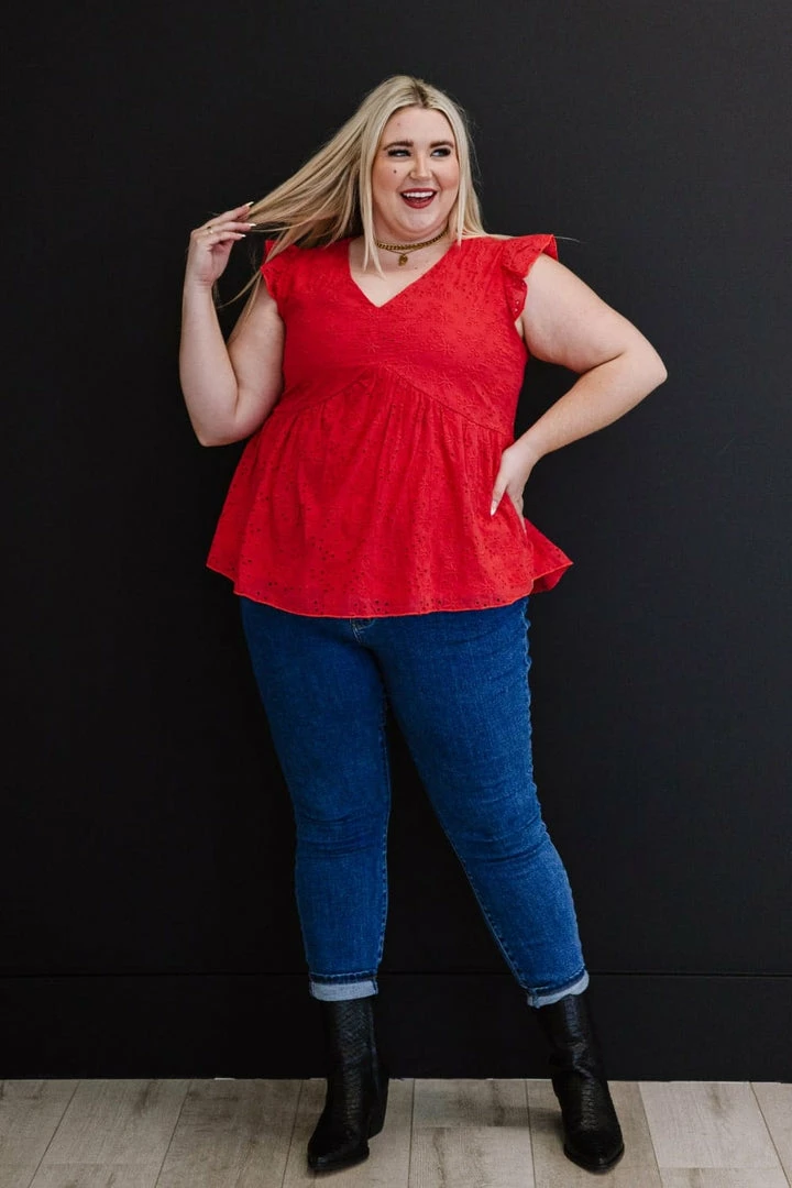 Trendsi Good Mood Eyelet Babydoll Blouse (GHG-1XL) GHG- Shop Singles 11 Trendsi Good Mood Eyelet Babydoll Blouse (GHG-1XL) GHG- Shop Singles