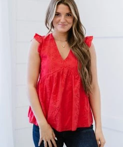 Trendsi Good Mood Eyelet Babydoll Blouse (GHG-1XL) GHG- Shop Singles