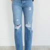 Trendsi Apparel Kancan Now You're Talking Distressed Straight Leg Jeans