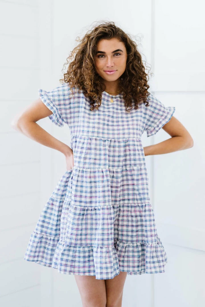 Trendsi Still Spinning Gingham Babydoll Dress Apparel 1 Trendsi Still Spinning Gingham Babydoll Dress Apparel