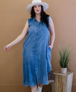 Trendsi Apparel Amazingly Artistic Patchwork Print Chambray Dress