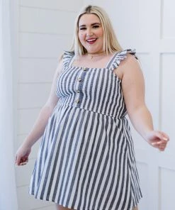 Trendsi Apparel Love Freely Striped Smocked Dress