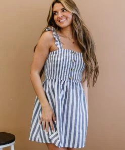 Trendsi Apparel Love Freely Striped Smocked Dress