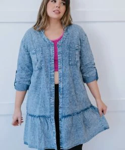 Trendsi Sugar And Spice Chambray Dress Apparel