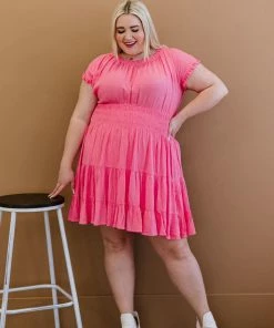 Trendsi Apparel Pink Passion Smocked Waist Dress