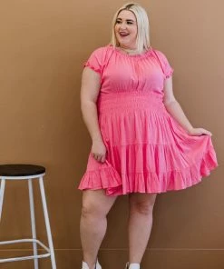 Trendsi Apparel Pink Passion Smocked Waist Dress