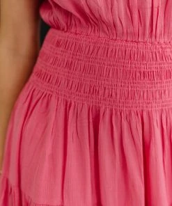 Trendsi Apparel Pink Passion Smocked Waist Dress