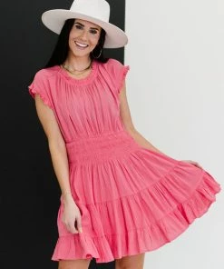 Trendsi Apparel Pink Passion Smocked Waist Dress