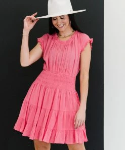 Trendsi Apparel Pink Passion Smocked Waist Dress
