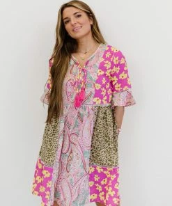Trendsi So Happy Together Patchwork Print Dress
