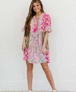 Trendsi So Happy Together Patchwork Print Dress