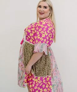 Trendsi So Happy Together Patchwork Print Dress