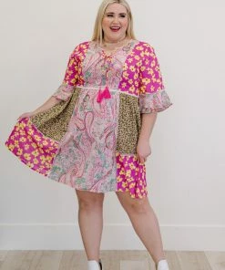 Trendsi So Happy Together Patchwork Print Dress (GHG-M)