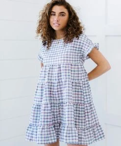 Trendsi Still Spinning Gingham Babydoll Dress Apparel