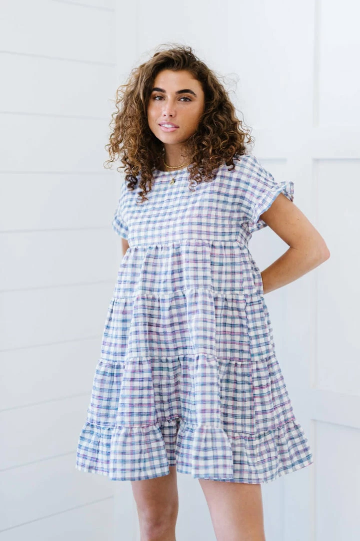 Trendsi Still Spinning Gingham Babydoll Dress Apparel 2 Trendsi Still Spinning Gingham Babydoll Dress Apparel