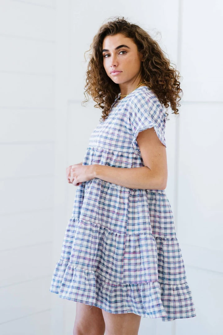 Trendsi Still Spinning Gingham Babydoll Dress Apparel 3 Trendsi Still Spinning Gingham Babydoll Dress Apparel
